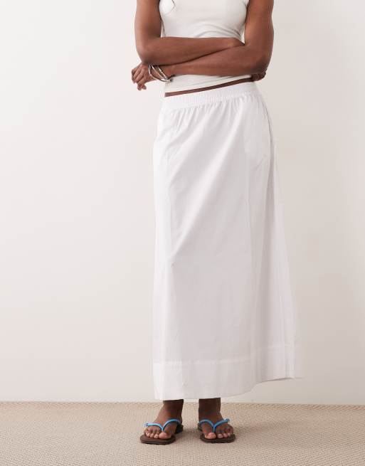 JDY Tall poplin maxi skirt in white, 3 of 5