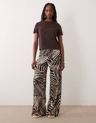 Jdy Tall Pull On Pants In Brown