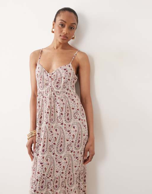 JDY Tall - Rød cami-maxikjole med paisley-print, 3 af 4