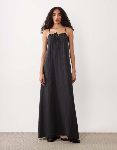 JDY Tall - Robe courte sans manches en gaze - Noir délavé - view 1