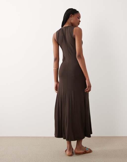 JDY Tall - Robe longueur mollet sans manches - Marron chocolat, 2 de 4