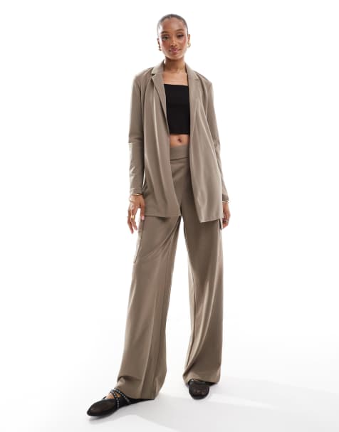 JDY Tall side pocket cargo trousers co-ord in brown - view 1