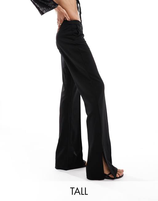 JDY Tall side slit trouser in black