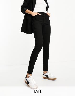 JDY Tall - Skinny-Jeans in Schwarz mit hohem Bund