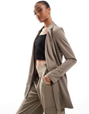 slouchy blazer in brown - part of a set