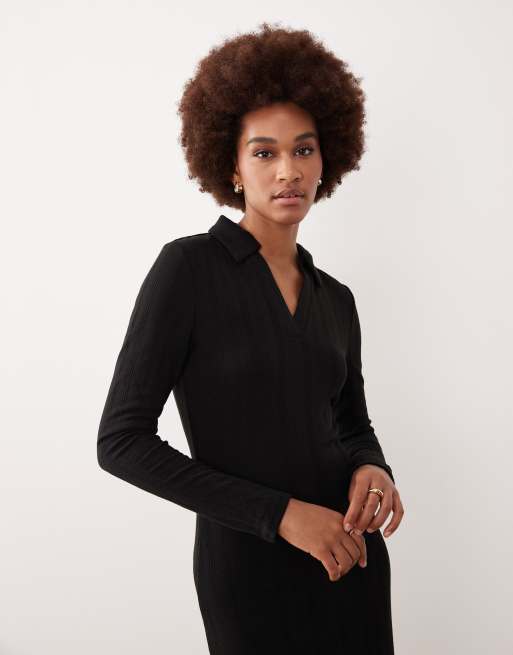JDY Tall - Sort strikket maxikjole med polokrave, 2 af 4