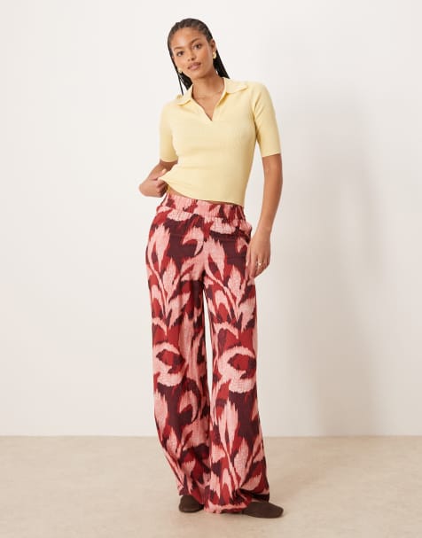 JDY Tall wide leg trouser in abstract print