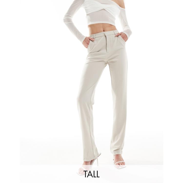 Topshop stretchy cord flare pants in stone