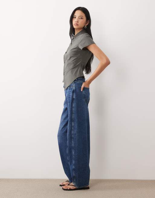 JDY Tall - Susie - Jean bouffant à taille mi-haute - Bleu moyen, 3 de 5