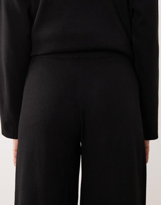 JDY Tall – Svarta, stickade byxor med vida ben, del av set, 4 av 5