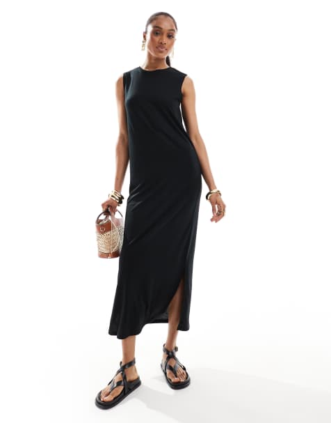 JDY Tall – Tanktop-Midikleid in Schwarz - view 1