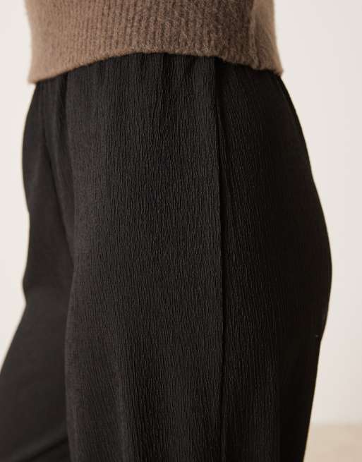 JDY Tall textured wide leg pants in black, 5 of 5