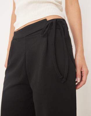 Jdy Tall Tie Detail Wide Leg Pants In Gray