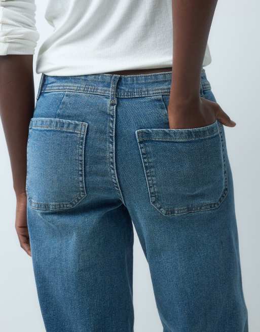 JDY Tall Vanessa jeans met wijde pijpen in middenblauw, 4 van 5