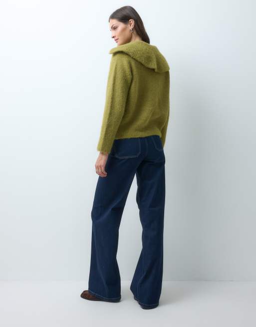 JDY Tall Vanessa wide leg jeans in dark blue, 3 of 5