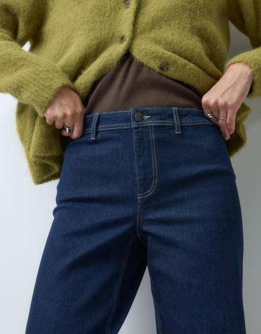 JDY Tall Vanessa wide leg jeans in dark blue, 5 of 5