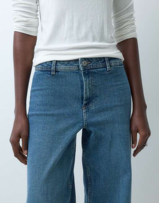 JDY Tall Vanessa wide leg jeans in mid blue, 5 of 5