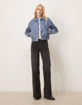 JDY Tall - Weite Jeans aus schwarzem Denim mit hohem Bund