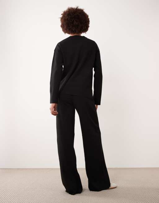 JDY Tall wide leg knit pants in black - part of a set, 3 of 5