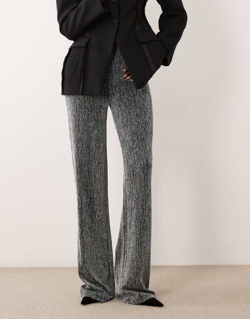 JDY Tall wide leg pants in silver glitter, 3 of 5