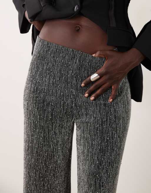 JDY Tall wide leg pants in silver glitter, 5 of 5