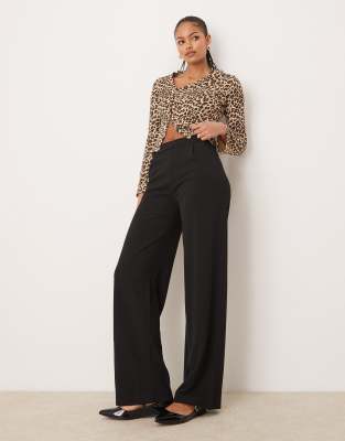 JDY Tall wide leg tailored pants in black
