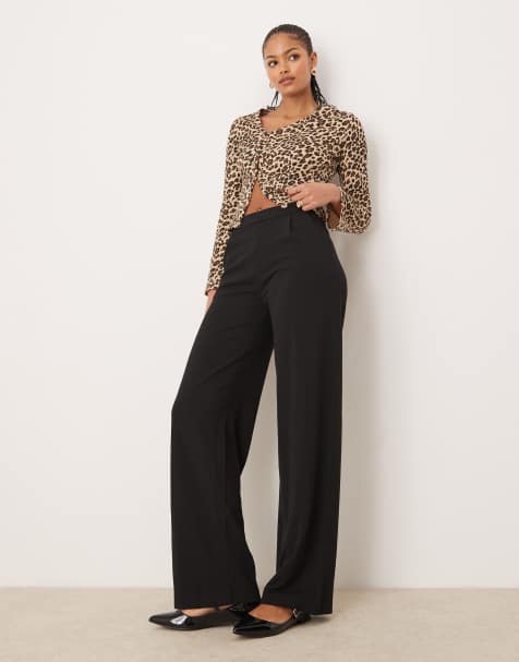 JDY Tall wide leg tailored pants in black - view 1