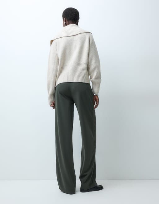 JDY Tall wide leg tailored pants in peat, 2 of 5