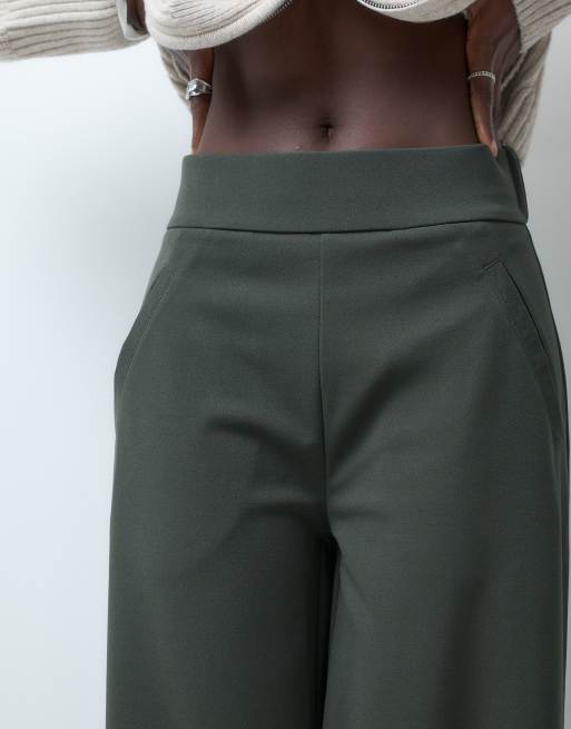 JDY Tall wide leg tailored trousers in peat, 4 of 5
