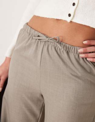 Jdy Tall Wide Leg Tie Front Pants In Gray