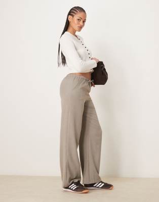 JDY Tall JDY Tall wide leg tie front trousers in grey