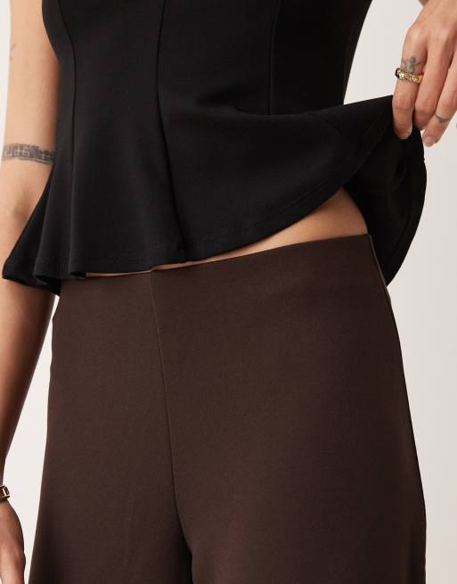 JDY Tall wide leg trousers in chocolate brown, 4 of 5