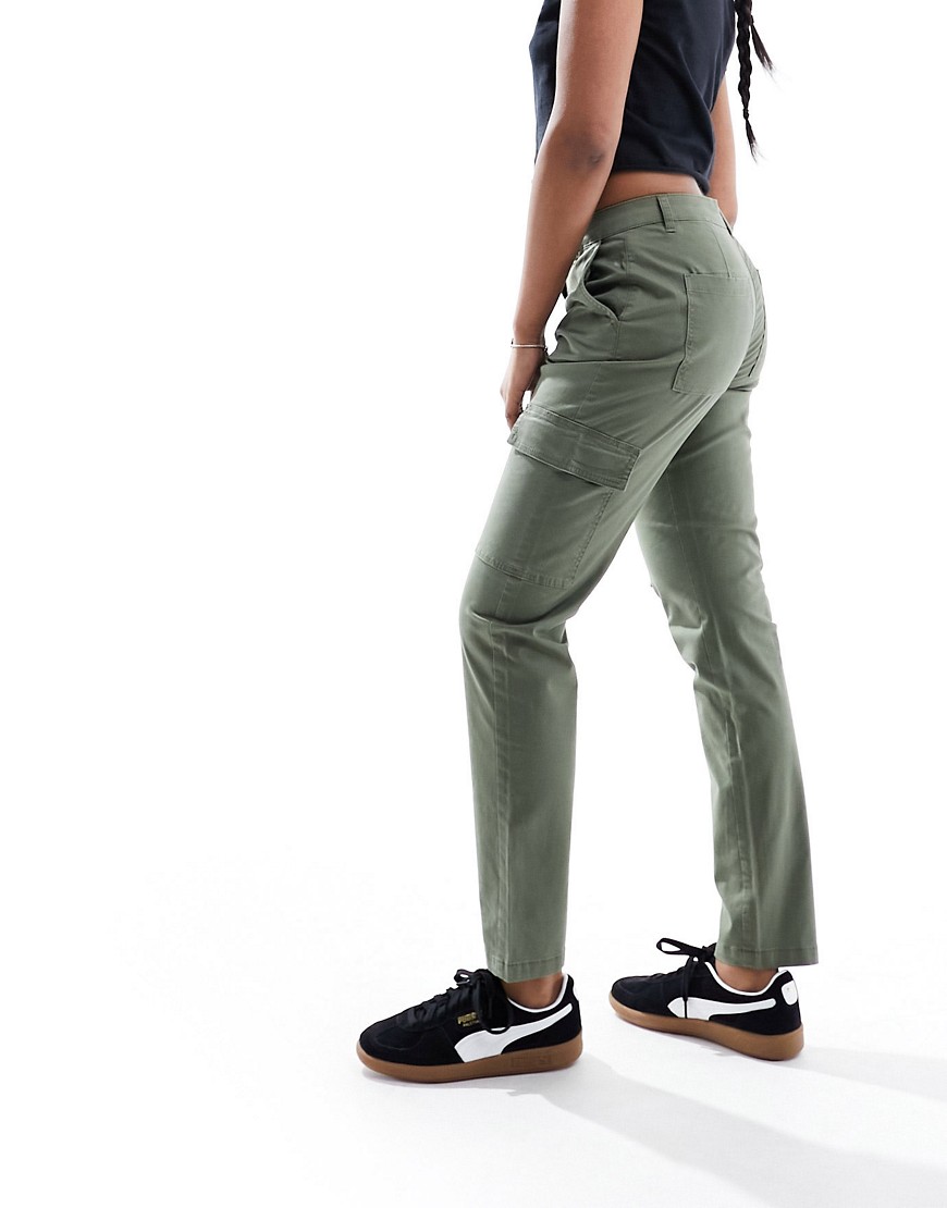 JDY tapered cargo pant in khaki-Green