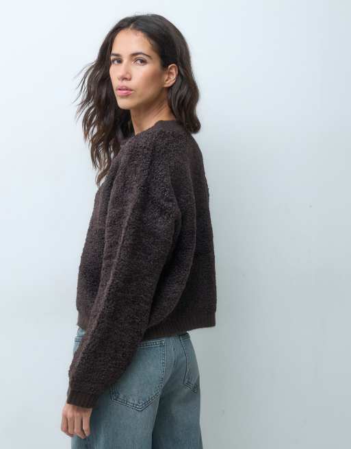 JDY teddy-cardigan i chokoladebrun, 3 af 5