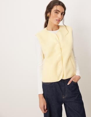 Jdy Teddy Vest In Yellow