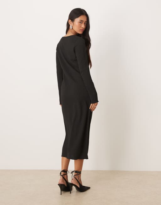 JDY textured midi dress in black, 2 of 4