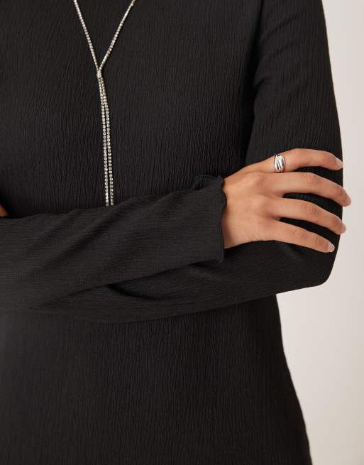 JDY textured midi dress in black, 3 of 4