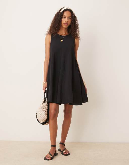 JDY textured sleeveless mini dress in black, 2 of 4