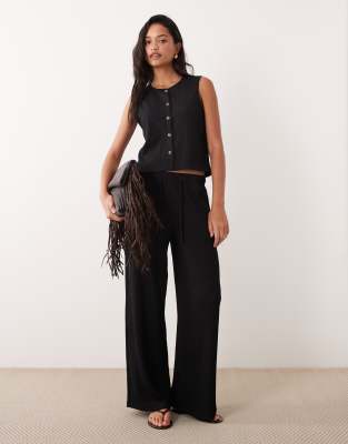 Jdy Textured Tailored Pants In Black