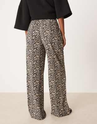Jdy Textured Wide Leg Pants In Neutral
