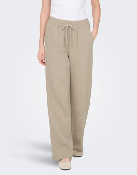 JDY Theis Life wide leg trousers in grey - view 1