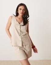 JDY jersey shorts in beige - part of a set