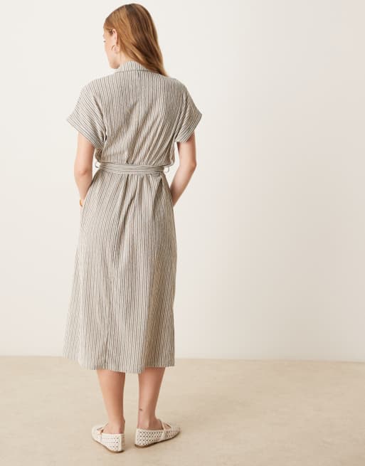 tie waist midi shirt dress Black Collared Button Down Tie Waist Midi Shirt Dress *FINAL SALE*