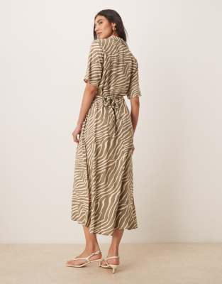 Jdy Tie Waist Midi Shirt Dress