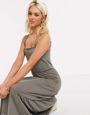 tiered jersey maxi dress