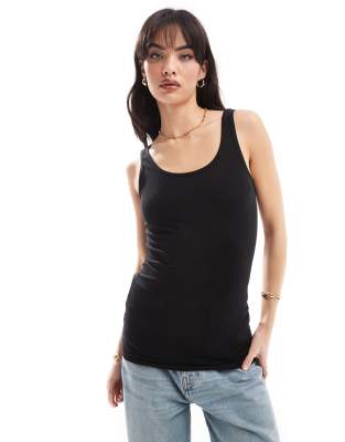 Top Canottiera De Soirée Noir Avec Broderies Sur Voile - Taille S (I) - Marque Tension Bologna - Occasion Très Bon état