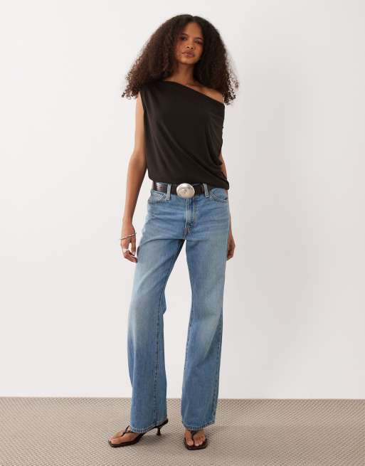 JDY top con scollo ampio marrone cioccolato, 2 di 4