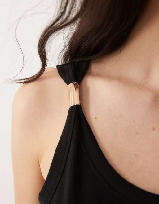 JDY - Top nero con fibbia, 3 di 4