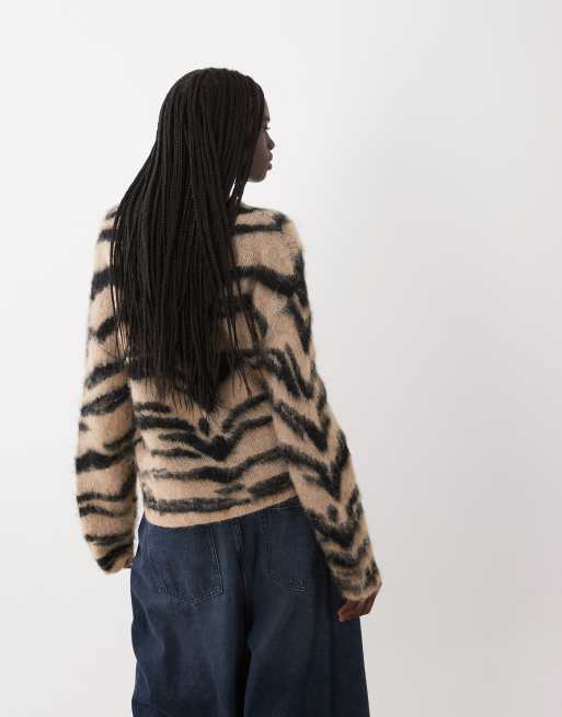 JDY trui met dierenprint in beige, 4 van 4