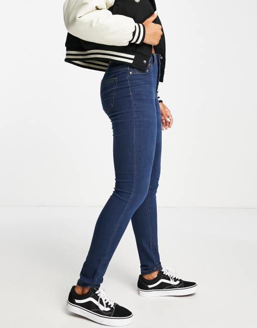 JDY Tulga high waisted skinny jeans in dark blue